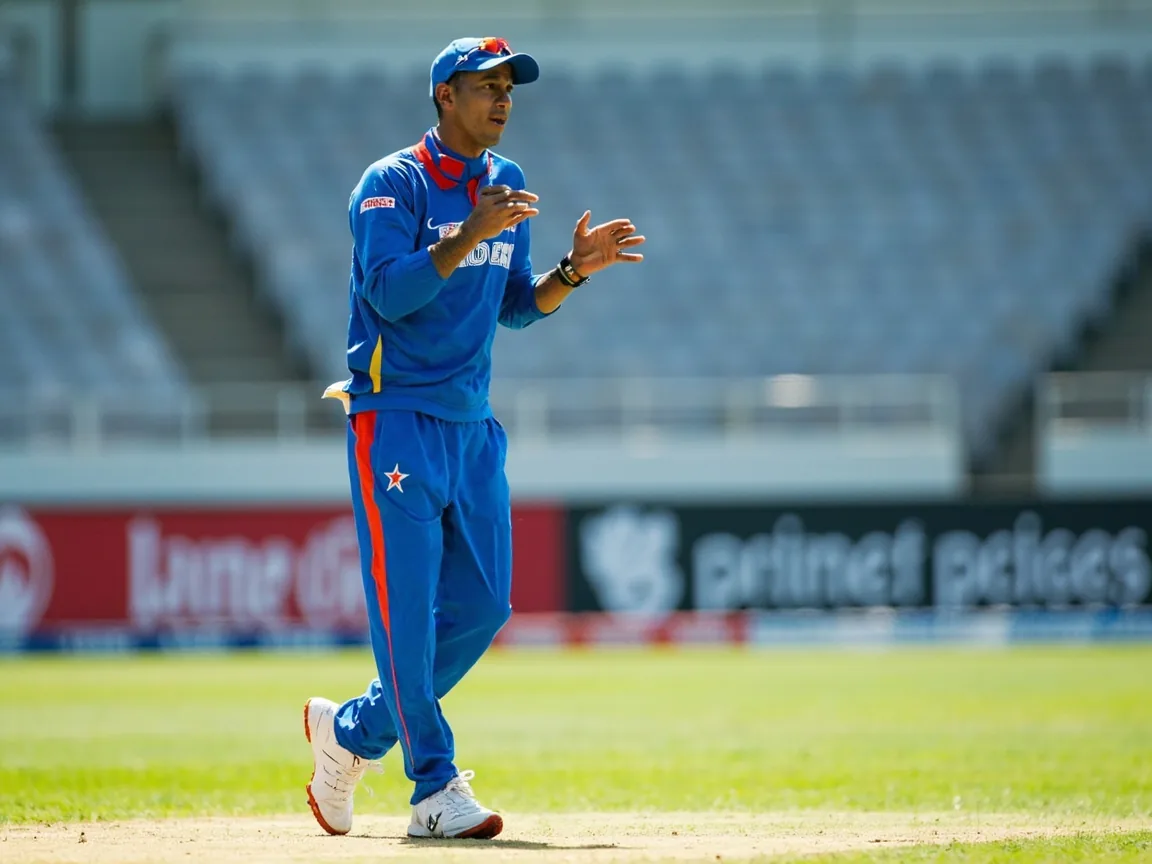 Spin all-rounder practising batting and left-arm bowling in daylight